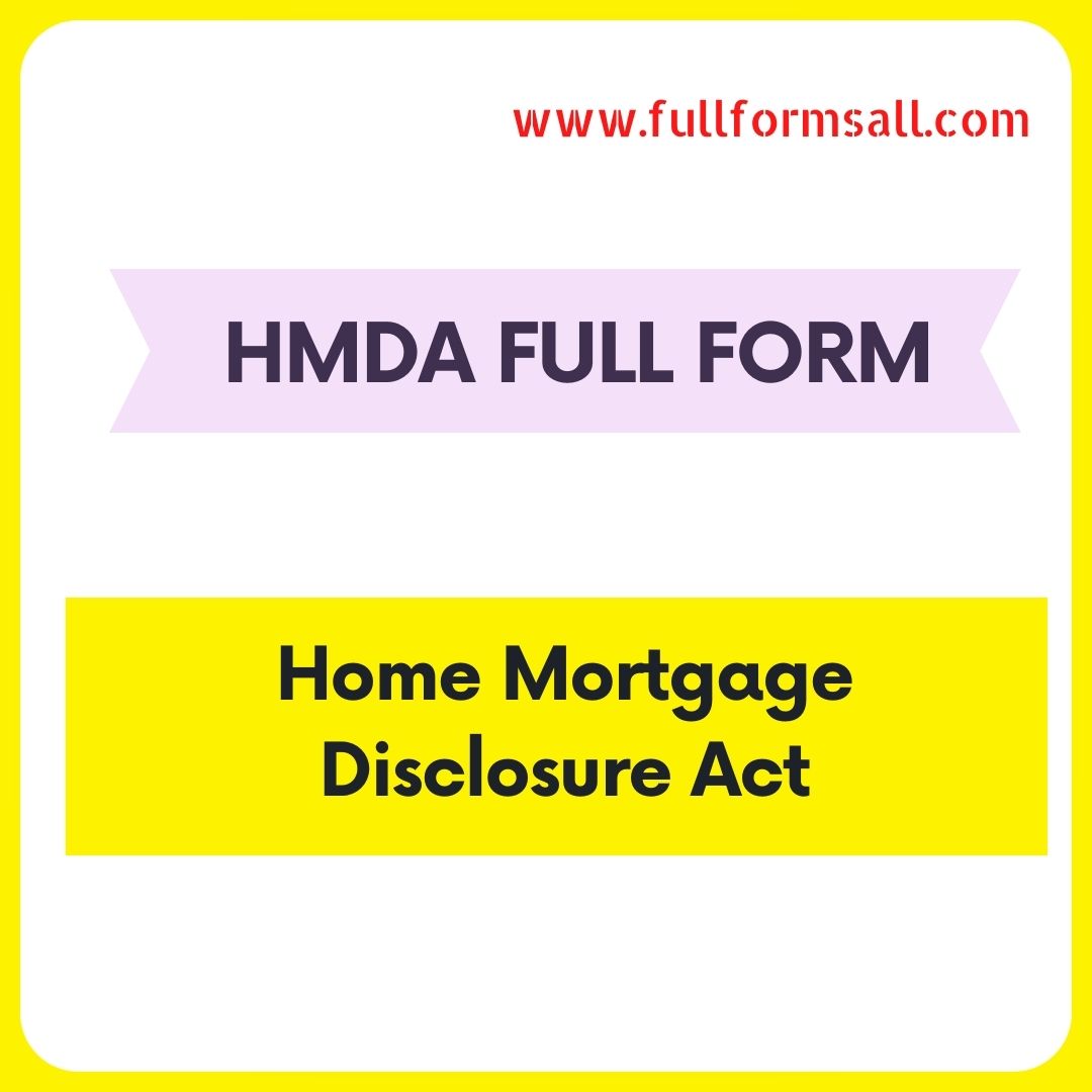 HMDA FULL FORM IN BANKING